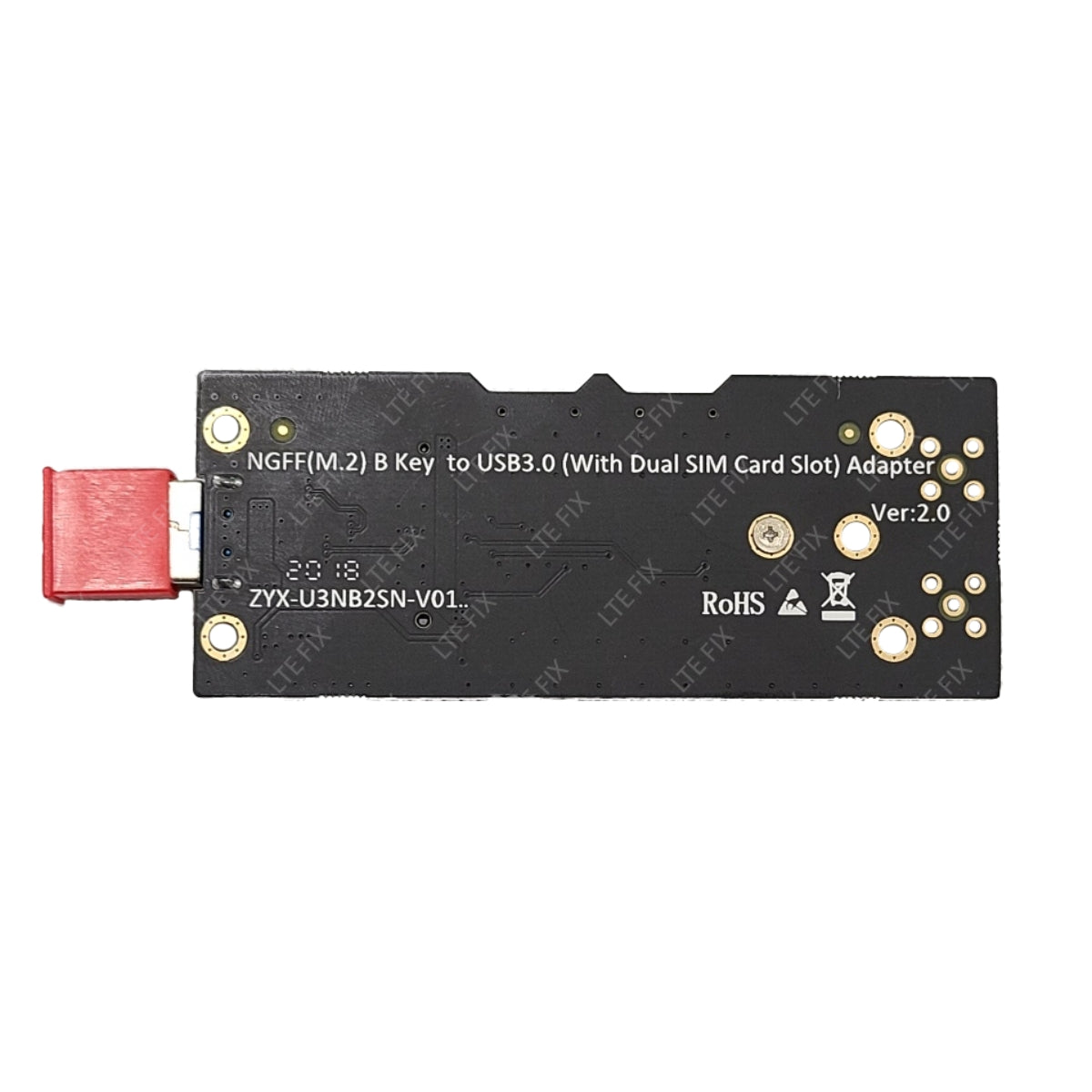 USB to M.2 Key B 4G 5G Modem Adapter with Dual SIM Card Slots