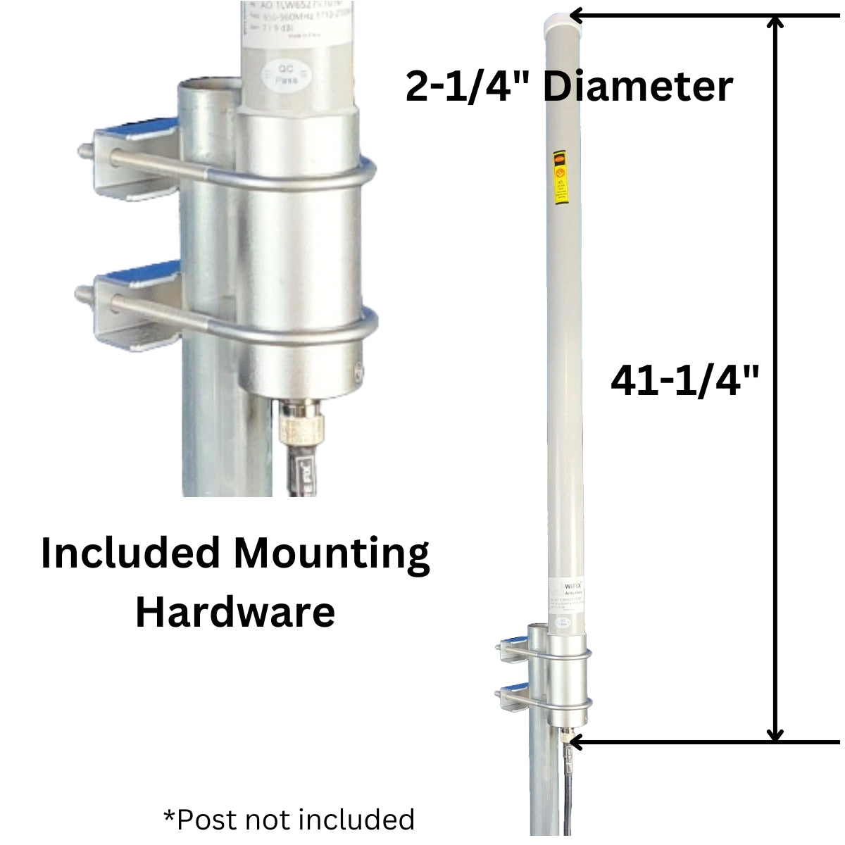 WiFiX Pike Omni-Directional Antenna | 5G 4G | 650-2700MHz 7dBi-9dBi | N Type Female