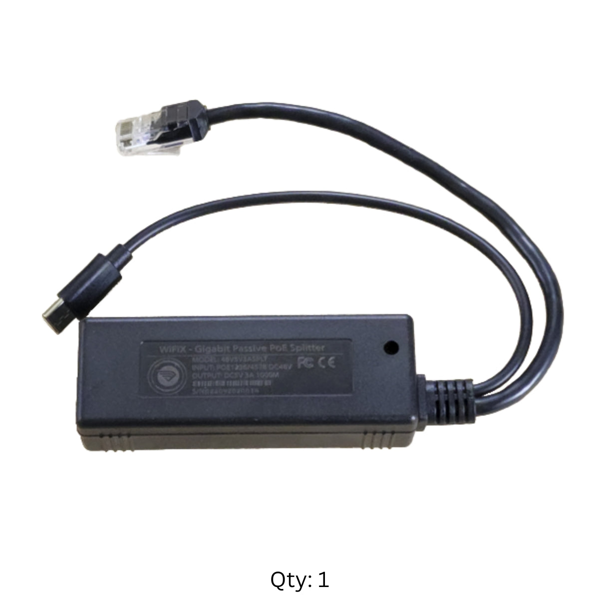 48V to 12V 3A POE+ Gigabit Splitter | USB-C Power Plug Tip | Outdoor POE Power LoRaWAN Helium Miner Router WiFi Hotspot Camera Power (Copy)