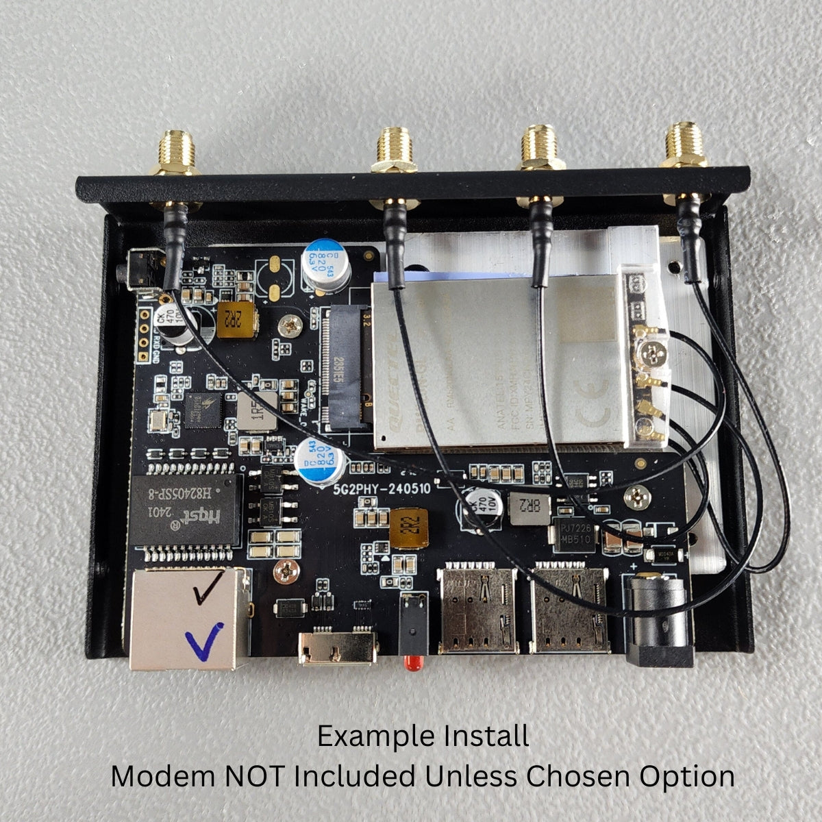 M.2 Key B 4G 5G Modem Adapter Enclosure | 2.5G Ethernet - RJ45 | USB3 | Dual Nano SIM | PoE Power Supported
