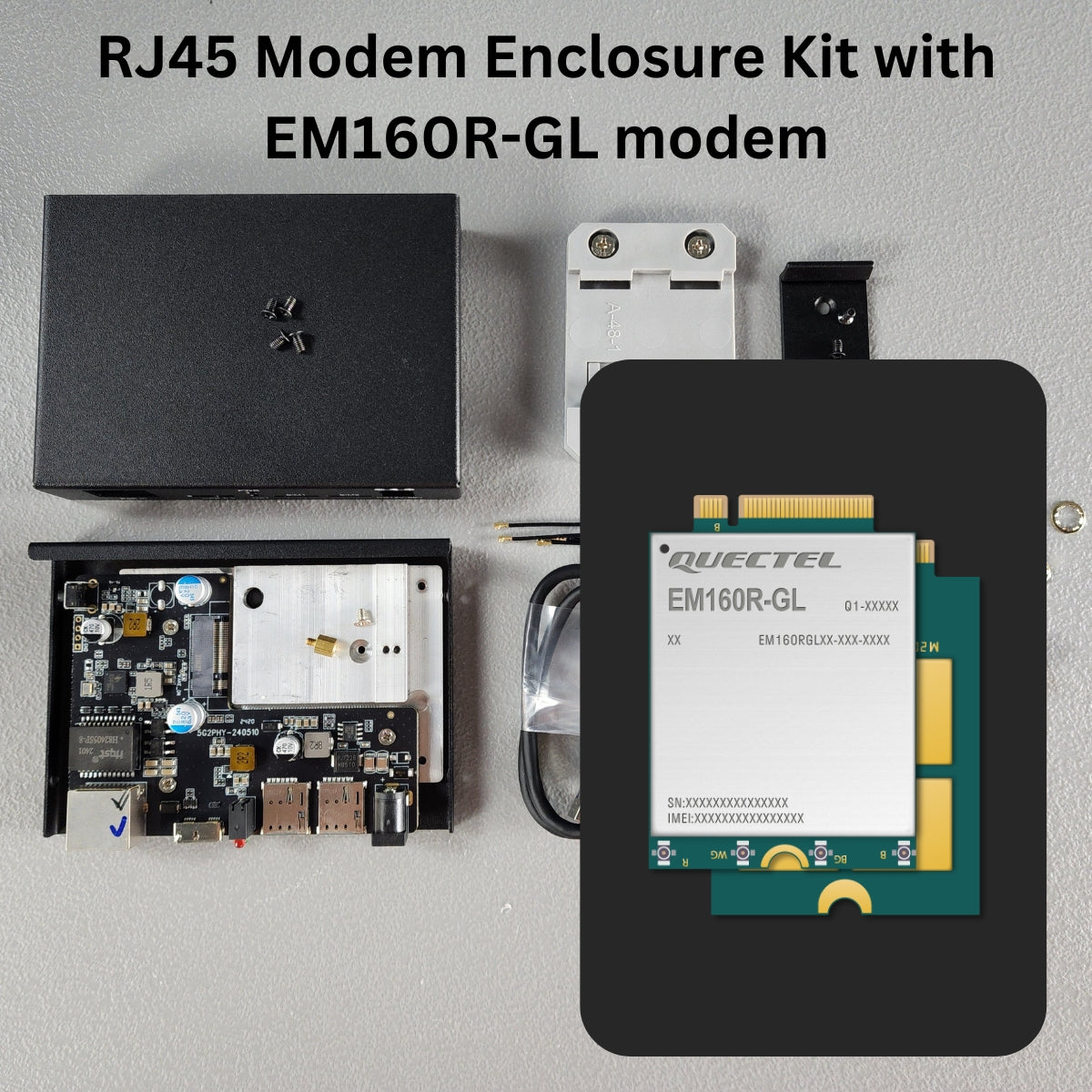 M.2 Key B 4G 5G Modem Adapter Enclosure | 2.5G Ethernet - RJ45 | USB3 | Dual Nano SIM | PoE Power Supported