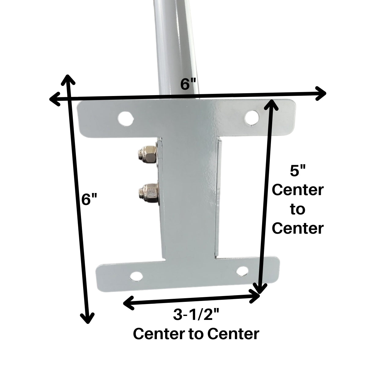 36″ Solid Steel 1-1/2" J-Pole Style Antenna Mount Kit – Made in the USA