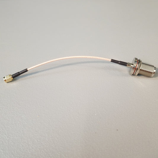 N Type Female Bulkhead to SMA Male (Straight) Pigtail - 6 inch (15.24cm)