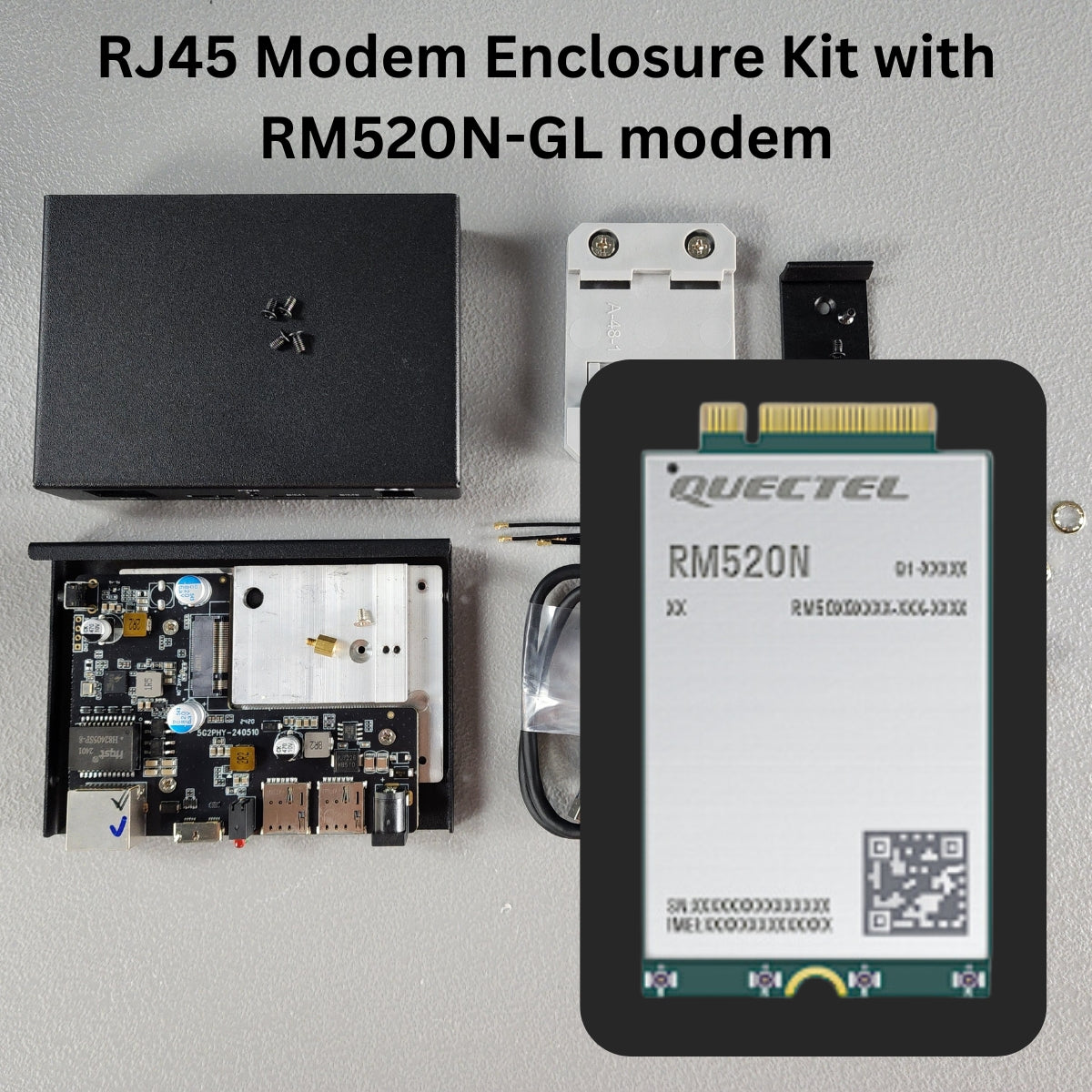 M.2 Key B 4G 5G Modem Adapter Enclosure | 2.5G Ethernet - RJ45 | USB3 | Dual Nano SIM | PoE Power Supported