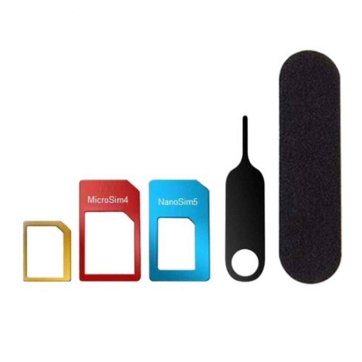 5 in 1 SIM Card Adapter Kit with Emery Sanding Board
