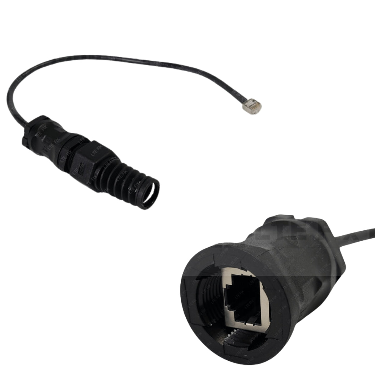 RJ45 Waterproof IP67 Bulkhead Connector with GB Ethernet Jumper Cable