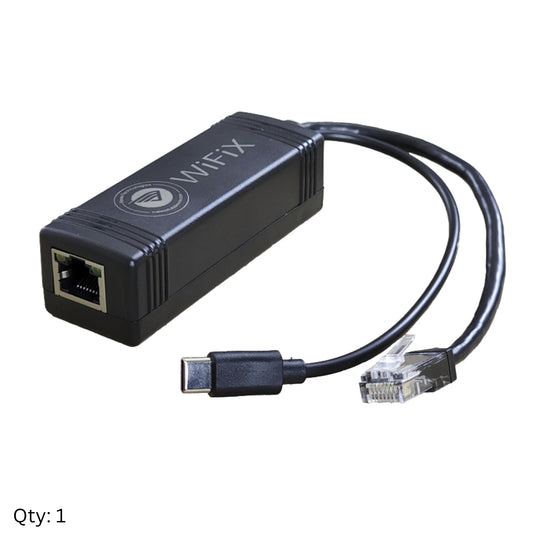 48V to 5V 3A POE+ Gigabit Splitter – USB-C Tip Power Plug Tip - Outdoor POE Power - Router WiFi Hotspot Camera Power