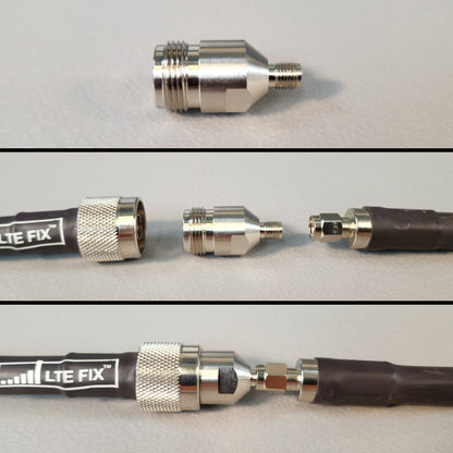 Cable connector adapter | Type N Female to SMA Female