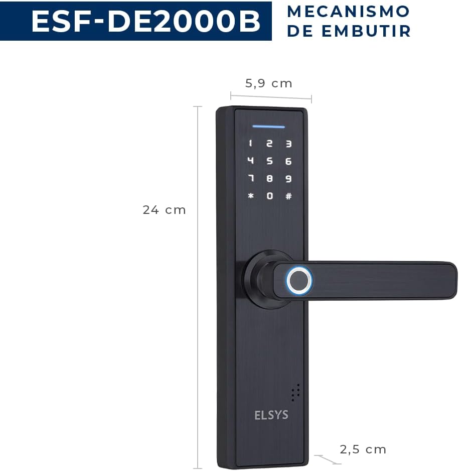 Stylish and Modern Digital Locking Entry Door Handle | Open via Biometrics and/or Numeric Password | Home Access Control