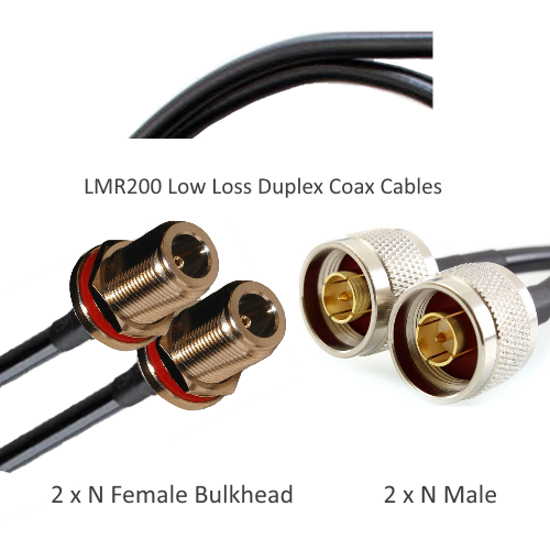 LMR200 Coax Antenna Cabling - High Quality - Low Loss - Duplex Cables