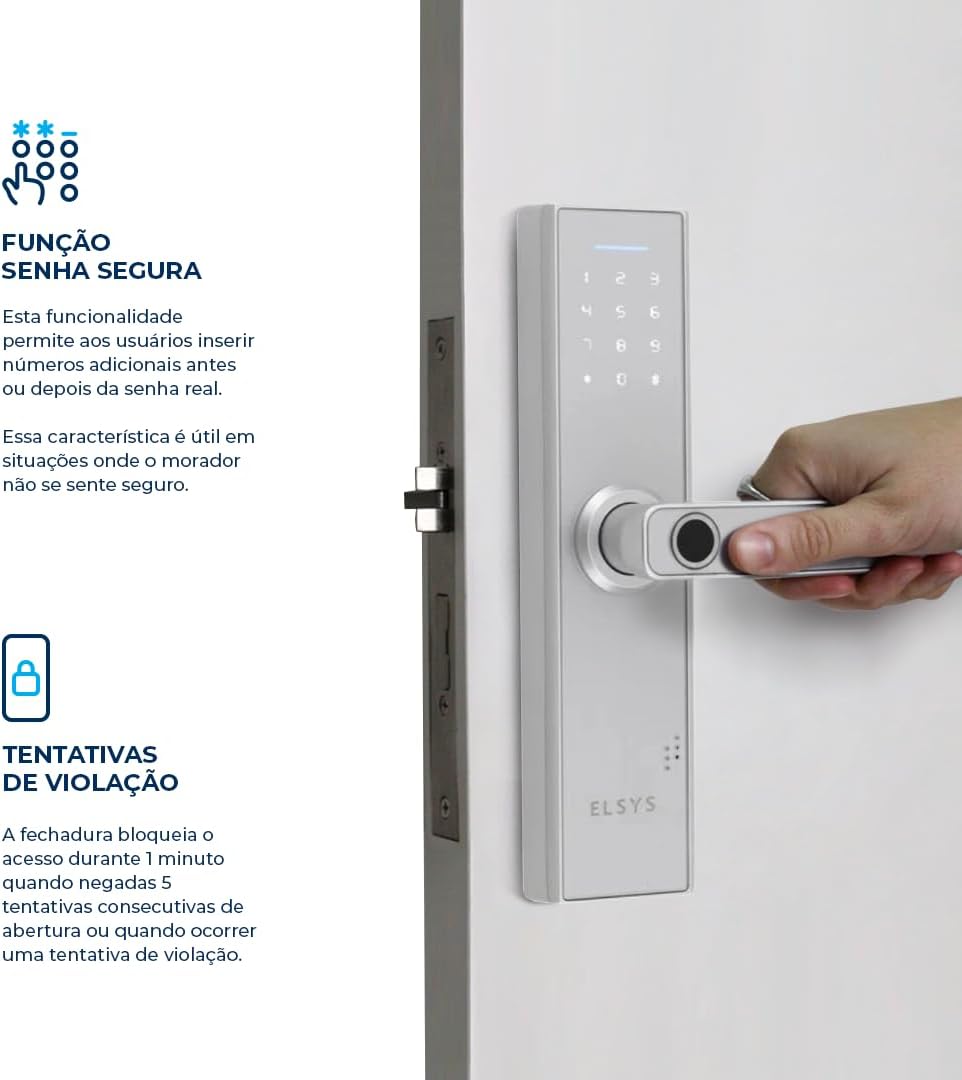 Stylish and Modern Digital Locking Entry Door Handle | Open via Biometrics and/or Numeric Password | Home Access Control