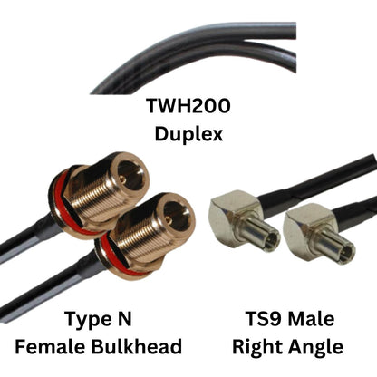 TWH200 Coax Antenna Cabling - High Quality - Low Loss - Duplex Cables