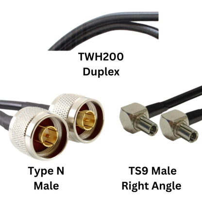 TWH200 Coax Antenna Cabling - High Quality - Low Loss - Duplex Cables